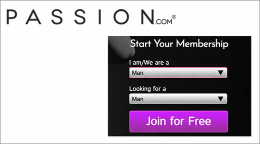 Passion logo and homepage screenshot