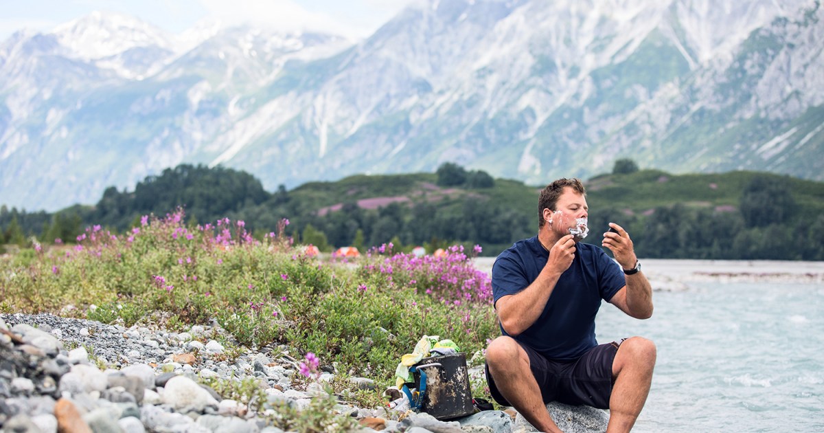 Your complete tenting toiletries you want for a weekend (or every week) contained in the woods